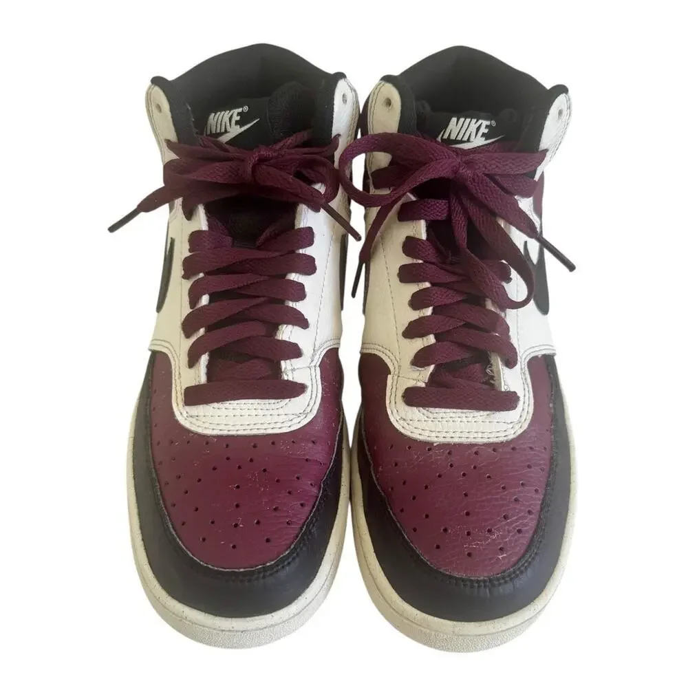 NIKE Court Vision LO NN Shoes Black/University Red White Maroon Men 8 Women 9.5 - Picture 6 of 13